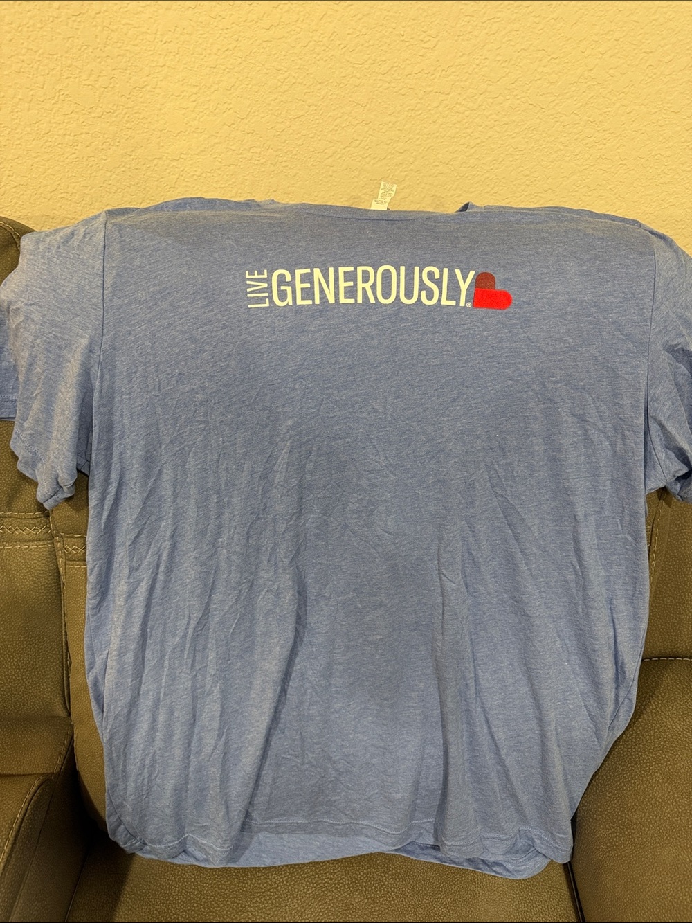 Bella Canvas Light Blue 'Live Generously' Tee with Red Heart